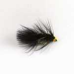 MNFT 10PCS 8# Black Woolly Bugger Black Color with Flashabou Crystal Decorated Tail Fly Fishing Lure Streamer Bead Golden Head