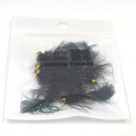 MNFT 10PCS 8# Black Woolly Bugger Black Color with Flashabou Crystal Decorated Tail Fly Fishing Lure Streamer Bead Golden Head