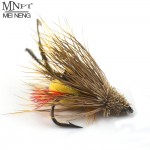 MNFT 10PCS Fly Fishing Grass Hopper Flies Terrestrial Dry  Yellow Egg Inside Brown Beard Peacock Fly Size #6