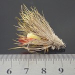 MNFT 10PCS Fly Fishing Grass Hopper Flies Terrestrial Dry  Yellow Egg Inside Brown Beard Peacock Fly Size #6