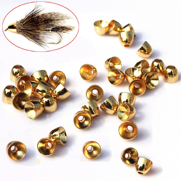 MNFT 24Pcs/lot Brass Cone head for tying Tube flies, Fly tying materials Golden Silver Black Nickel Fly Tying Brass Beads