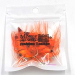 MNFT 4Pcs Orange Shrimp Saltwater Bait Fish Flies with Rainbow Flashabou Tail Artificial Trout Fly Fishing Hooks 