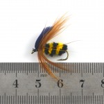 MNFT 6PCS #10 Black & Yellow Bumble Bee Fly Fishing Bass Trout Insect Lure Dry Flies Nymph Angling