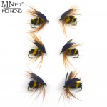 MNFT 6PCS #10 Black & Yellow Bumble Bee Fly Fishing Bass Trout Insect Lure Dry Flies Nymph Angling