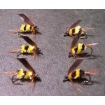 MNFT 6PCS/Lot Bumblebee Fly Fishing Flies Trout Bass Bumble Bee size 10# Factory Customize Flies Lure Bait bee fishing