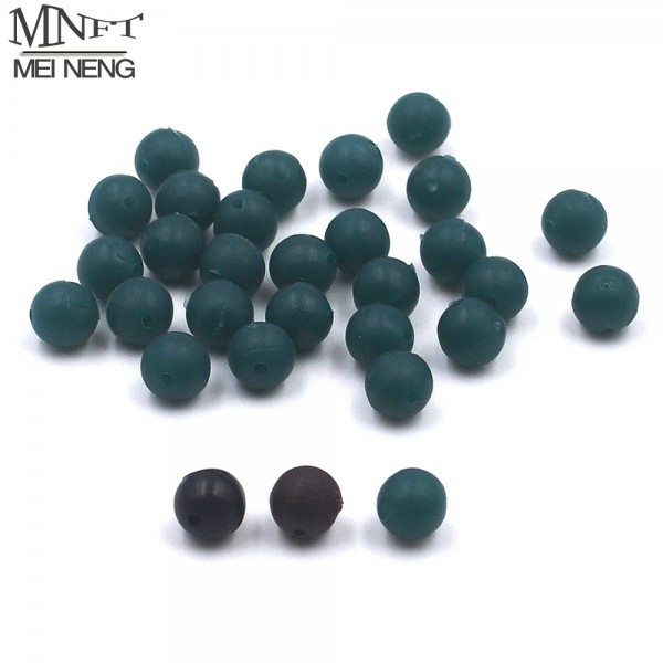 MNFT Free Shipping 100pcs 7mm Brown Black Green Carp Fishing Rubber Beads Terminal End Tackle Accessories Wholesale