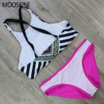 MOOSKINI 2017 Sexy Swimwear Women Brazilian Bikini Set High Neck Halter Printed Bathing Suit Push Up Sexy Summer Swimsuit Bikini