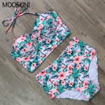 MOOSKINI Sexy Floral Printed Summer Beach Bathing Suit Push Up Swimsuit Women Swimwear Bikini Set High Waist Beachwear 2017 