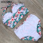 MOOSKINI Sexy Floral Printed Summer Beach Bathing Suit Push Up Swimsuit Women Swimwear Bikini Set High Waist Beachwear 2017 