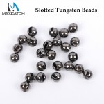 Maxcatch 25Pcs/lot Nice-Designed Slotted Tungsten Beads Fly Tying Beads Tungsten 2.4mm/2.8mm/3.3mm/4.0mm Fly Tying Material