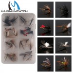 Maximumcatch 24Pieces Mixed Dry Flies Pack/set Feather Bait Hook Fly Flies Fish Hook Lures Fishing Flies