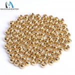 Maximumcatch 25pcs/lot 2.0-4.6mm Gold Fly Tying Tungsten Beads Round Fly Tying Nymph Head Ball 