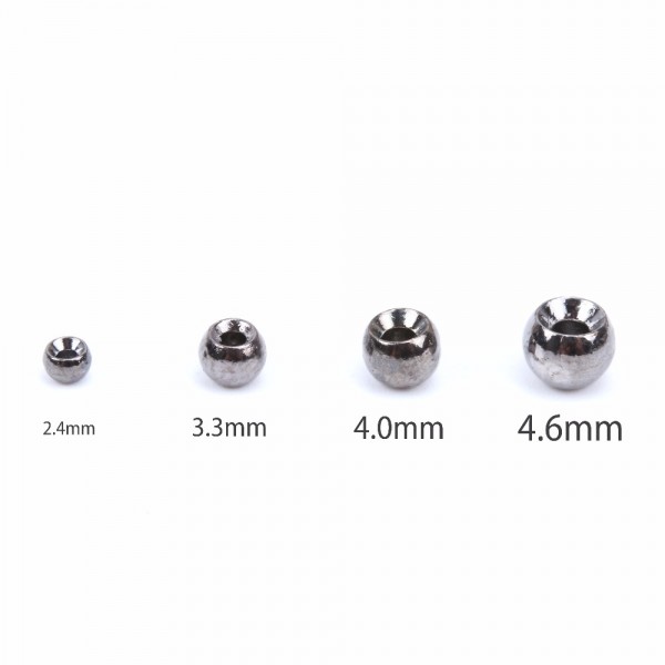 Maximumcatch Black Nickel Fly Fishing Tungsten Beads 25pcs/lot 2.0-4.6mm Round Fly Tying Nymph Head Ball Beads