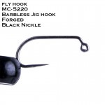 Maximumcatch Dry Fly hook 100pcs/lot Fish-Friendly Barbless Jig Fly Hooks Forged Black Nickle MC-5220 #10-#18 Fly Tying Hooks.