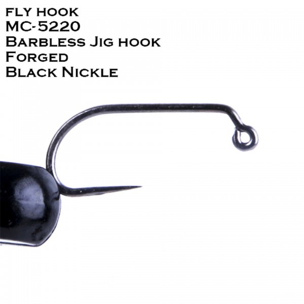 Maximumcatch Dry Fly hook 100pcs/lot Fish-Friendly Barbless Jig Fly Hooks Forged Black Nickle MC-5220 #10-#18 Fly Tying Hooks.