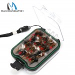 Maximumcatch Fly Fishing Box With 60pcs fly fishing flies hooks  Waterproof plastic double side lanyard