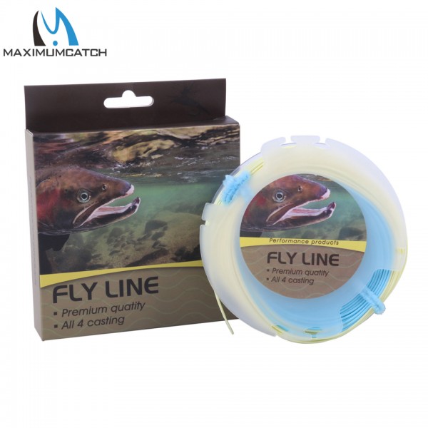 Maximumcatch Fly Fishing Line Floating 3-8WT Beige & Blue Weight Forward Fly Line