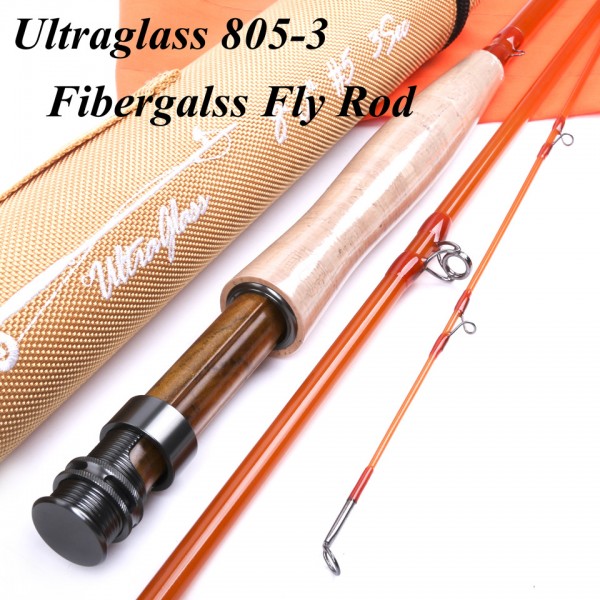 Maximumcatch High Quality 8ft 5wt 3sections Fly Rod Transparent Fiberglass Fishing Rod With Cordura Tube