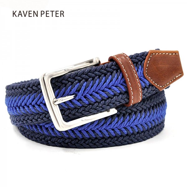 Men Braided Belt  Casual Style Fish Bone Pattern Men's Golf Braided Belts With Wax Rope Material Mixed Color 120 cm 130 cm