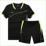 Men Tennis Badminton Suits With Sports Tee Shirt and Shorts Breathable 