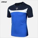 Men Tennis shirt Outdoor sports jogging Fitness Gym badminton mens Short-sleeve t-shirts Exercise training Slim fit tops tees