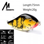 Meredith Fishing Rattlesnake Lures 1pcs 20g 7.5cm VIB Lures Fishing Vibration For All Water Levels Wobblers Hooks  Carp Fishing