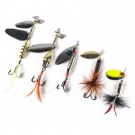 Metal Spinner Fishing Bait Spoon 7g-20g Fishing lure Silver/Gold Color Retail Box Catfish Bass Lures  360 Rotation