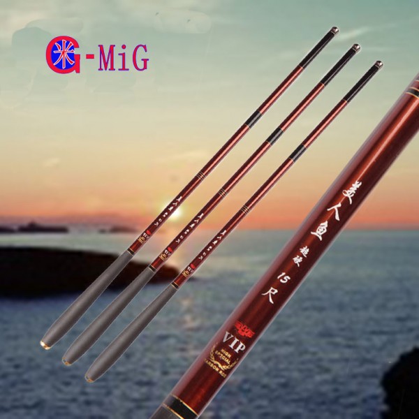 MiG NEW Ultralight Hard 3.6/4.5/5.4/6.3/7.2 Meters Stream Hand Pole Carbon Fiber Casting Telescopic Fishing Rods Fish Tackle