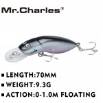 Mr.Charles  MR39 1 Pcs fishing lures ,70mm/9.3g quality professional minnow hard baits 0-1.0m floating 3Deyes