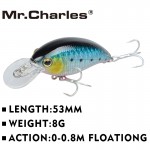 Mr.Charles CMC006  fishing lures  ,53mm/8g 0-0.8m floating assorted different colors,crank