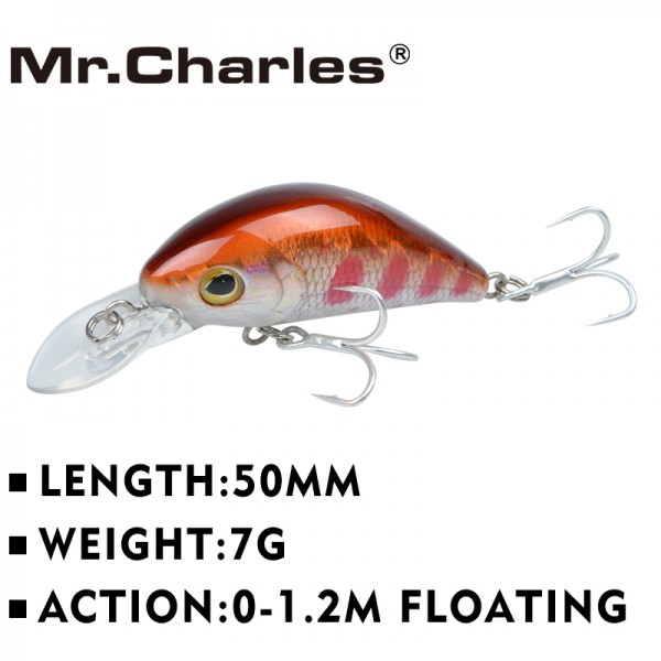 Mr.Charles CMC014  fishing lures   swimbait crankbaits 50mm/7g 0-1.2m floating assorted