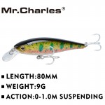 Mr.Charles CMC019  fishing lures  ,80mm/9g 0-1m floating super sinking minnow