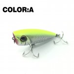 Mr.Charles CMCS 144   fishing lures  assorted colors, popper 50mm 5g, Floating,topwater,hard bait lure