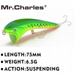 Mr.Charles CN51  fishing lures   75mm 6.5g suspending vib, assorted different colors,  Hard Bait