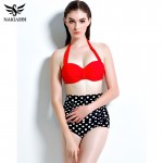 NAKIAEOI  2017 Sexy Bikini High Waist Swimsuit Plus Size Swimwear Swimming Suit For Women Swimwear Bikini Set Bathing Suit 5XL