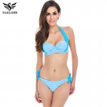 NAKIAEOI 2016 New Sexy Bikinis Women Swimsuit Push Up Bikini Set Bathing Suits Halter Summer Beach Wear Plus Size Swimwear XXL