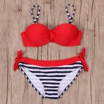 NAKIAEOI 2017 Sexy Bikini Push Up Swimwear Women Brazilian Retro Hot Bandeau Top Neon String Swimsuit Bathing Suits Bikini Set