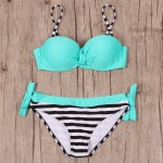 NAKIAEOI 2017 Sexy Bikini Push Up Swimwear Women Brazilian Retro Hot Bandeau Top Neon String Swimsuit Bathing Suits Bikini Set