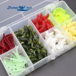 NEW 140pcs/lot Fishing Lures bread bug Earthworm shrimp insect Soft Bait Suit Set Tackle Soft Bait and Tackle Box Free shipping