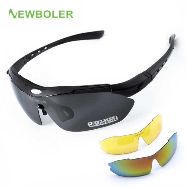 NEWBOLER Professional Myopia Polarized Fishing Glasses Men Women Climbing Eyewear Hiking Sunglasses Outdoor Sport Goggles 3 Lens