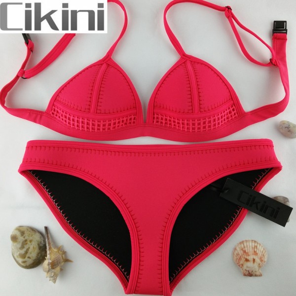 Neoprene Swimwear Women Bikini Woman New Summer 2016 Sexy Swimsuit Bath Suit Bikini set Bathsuit SC003 Cikini