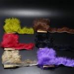 New 12colors crosscut Rabbit Zonker Strips Wide 5mm/ Genuine fly tying Rabbit hair Fur strip/ hare Rabbit Dubbing Fiber material