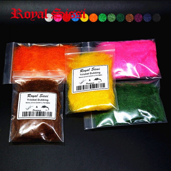 New 12colors for choose trilobal dubbing fly tying material/ Shaggy dubbing sparkle translucence gleamy dub trilobal ice dubbing