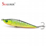 New 1PCS 8cm 14g Hard Pencil Fishing Lure Lifelike 3D Eyes 2# Hooks Sinking Plastic Baits Crankbait 5 Colors Available