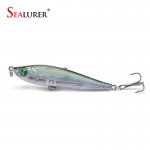 New 1PCS 8cm 14g Hard Pencil Fishing Lure Lifelike 3D Eyes 2# Hooks Sinking Plastic Baits Crankbait 5 Colors Available