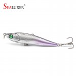 New 1PCS 8cm 14g Hard Pencil Fishing Lure Lifelike 3D Eyes 2# Hooks Sinking Plastic Baits Crankbait 5 Colors Available