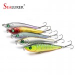 New 1PCS 8cm 14g Hard Pencil Fishing Lure Lifelike 3D Eyes 2# Hooks Sinking Plastic Baits Crankbait 5 Colors Available