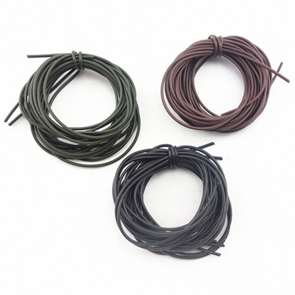 New 3Pcs 1 Meters Carp Fishing Silicone Rig Sleeves Black Green Coffee Soft Carp Rigs Tube Carp Fishing Accessories