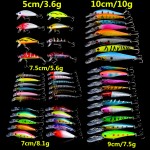 New 48pcs lot Fishing Lures Mixed 5 Model Minnow Lure Artificial Quality Professional Crankbait Wobblers Fishing Tackle pesca