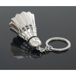 New Arrival Sports Badminton Ball Stainless Steel Metal Keychain Key Chains Ring Gift